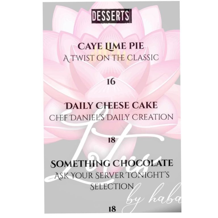 Menu Desserts