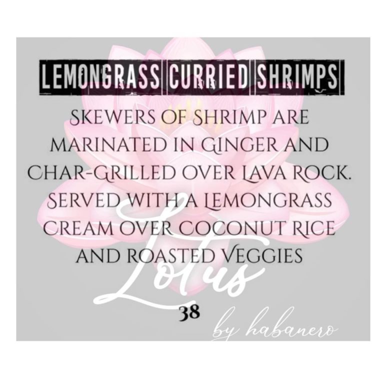 Menu Lemongrass Curried Shrimp