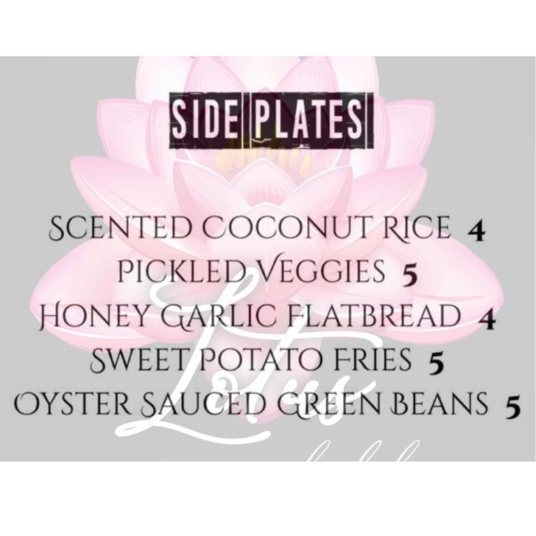 Menu Sides Plates
