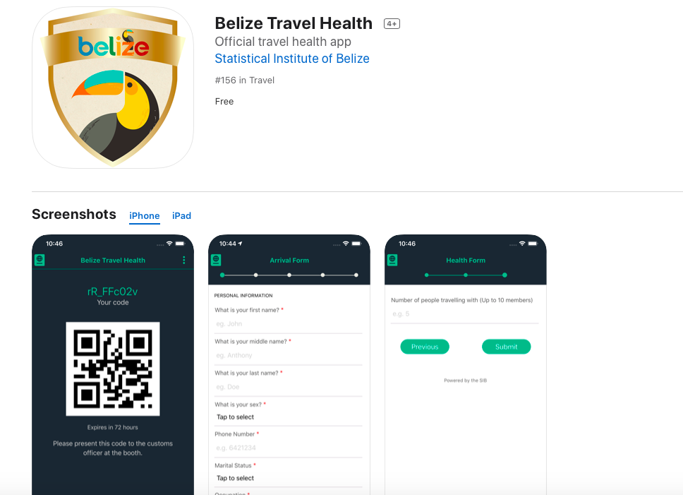 Belize Travel Health App