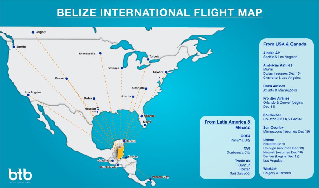 how to get to Caye Caulker Belize international flight map