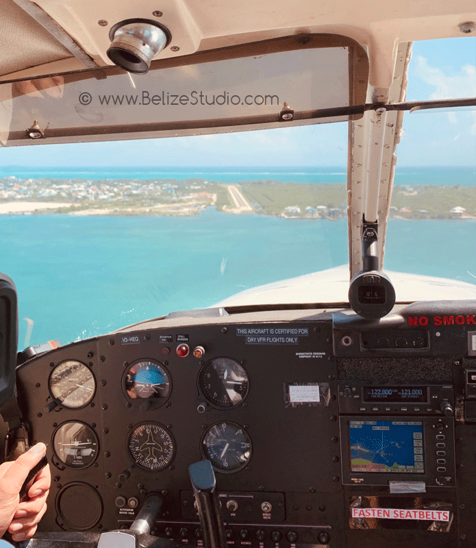 landing in Caye Caulker belize