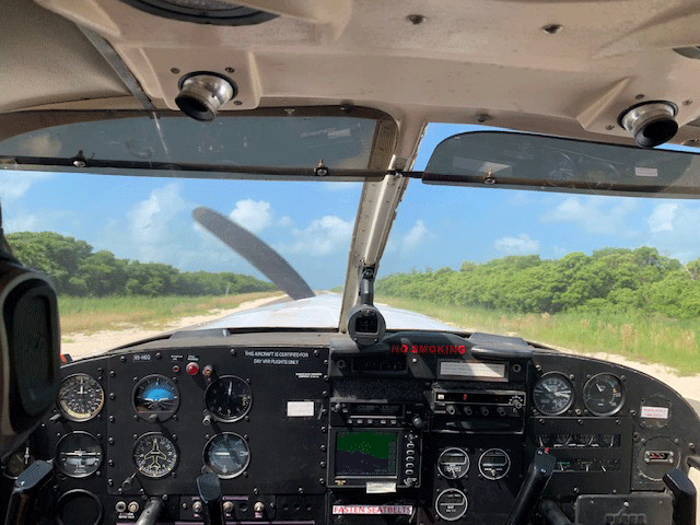 view before take-off to the blue hole