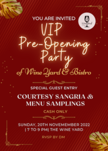 wine bar pre opening party